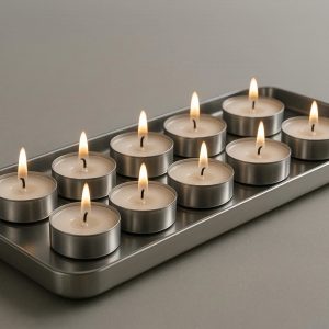 19 Sleek Metal Tealight Candle Holder Tray for Multiple Candles