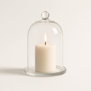 20 Minimalist Glass Bell Jar Candle Holder for Display and Flame Protection