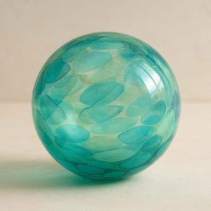 23 Hand Blown Glass Orb Decorative Object in Sea Glass Colors