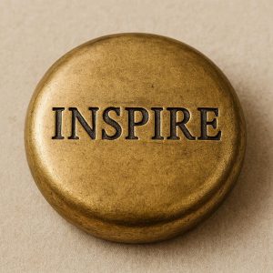 25 Brass Decorative Paperweight with Engraved Inspirational Word